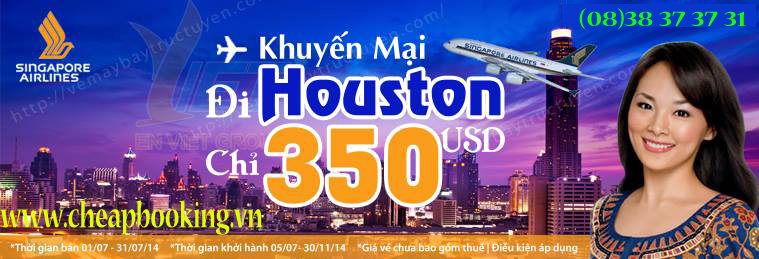 singapore airline khuyến mãi giá rẻ đi Houston