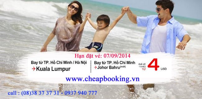 Cực hot với khuyến mãi siêu rẻ từ Air asia , đi Bangkok , Kualalumpur , Bahru chỉ từ 4$ - đặt vé ngay tại www.Hoangkimphat.vn